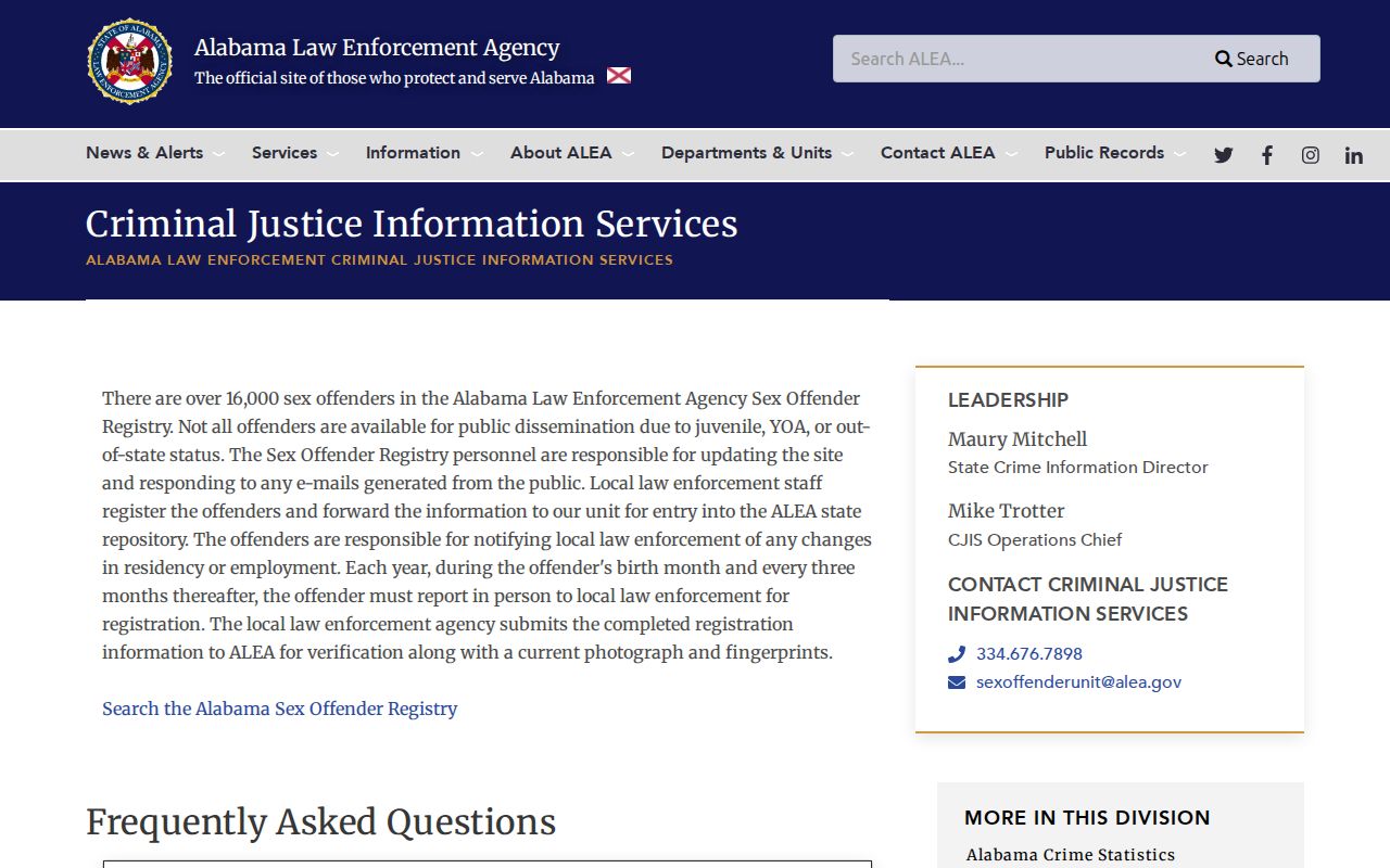 Alabama Sex Offender Registry Greene County released offender records
