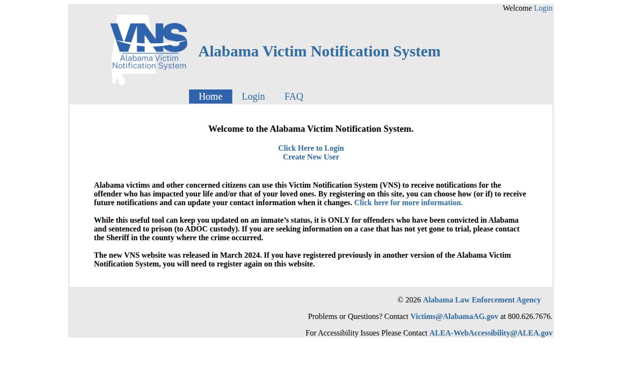 Alabama VNS Greene County ADOC release notification coverage